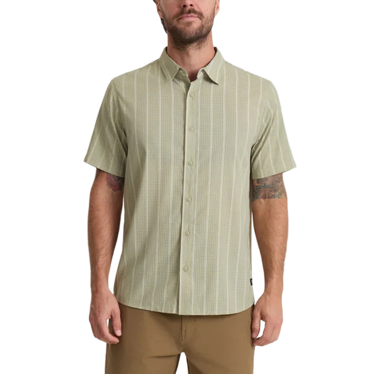 Roark Bless Up Shirt - Sage Stripe image 1