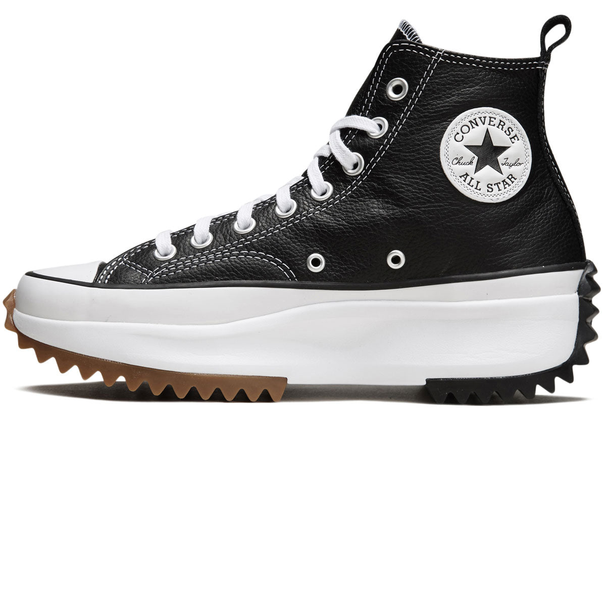 Converse Run Star Hike Hi Shoes - Black/White/Gum image 2
