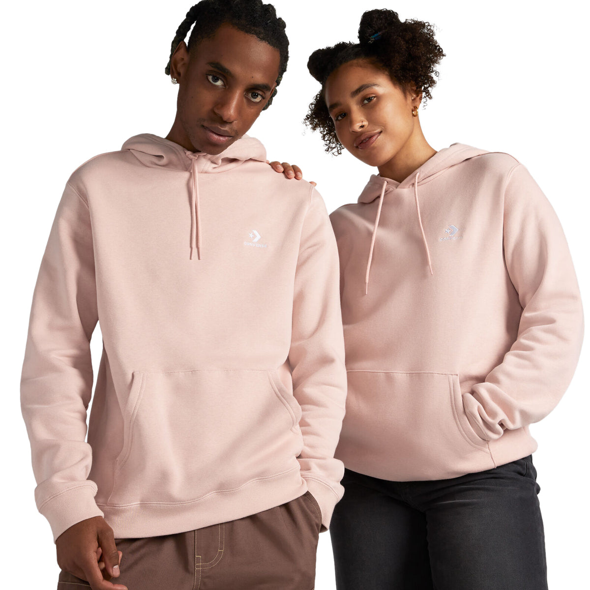 Converse Go-to Embroidered Star Chevron Hoodie - Pink Sage image 2