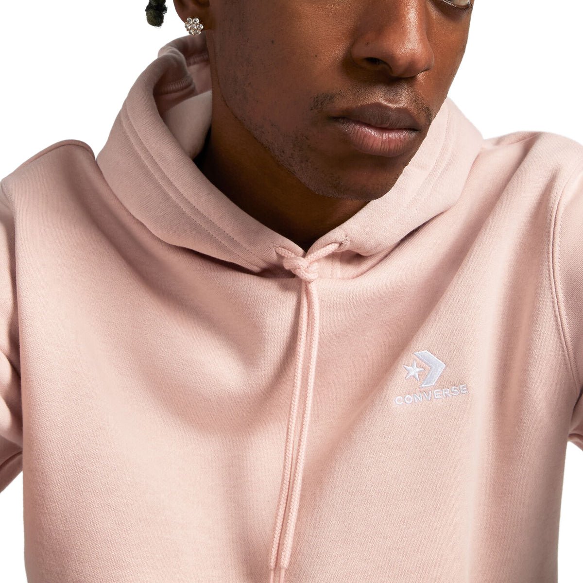 Converse Go-to Embroidered Star Chevron Hoodie - Pink Sage image 4