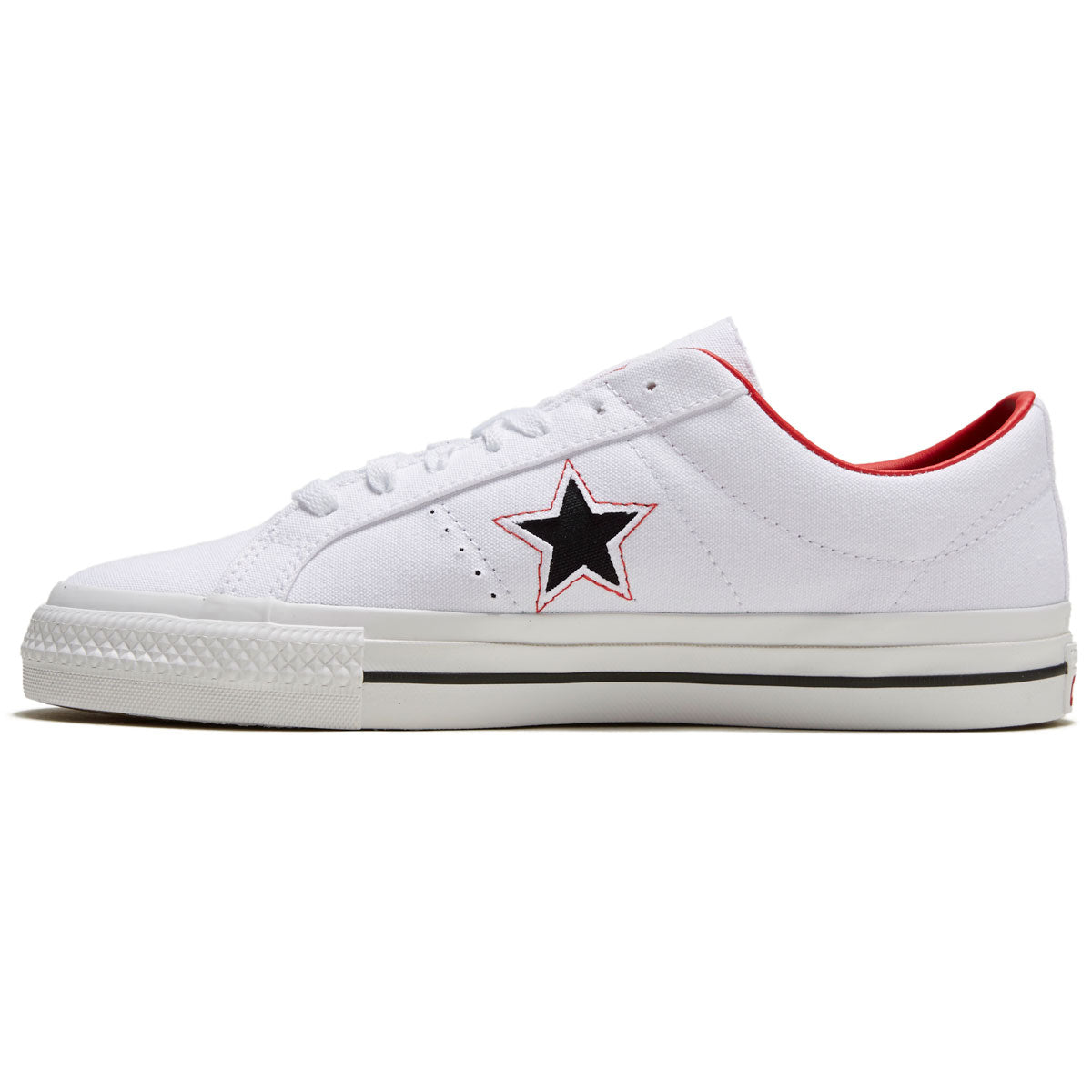 Converse One Star Pro Lips Shoes - White/Black/Red image 2
