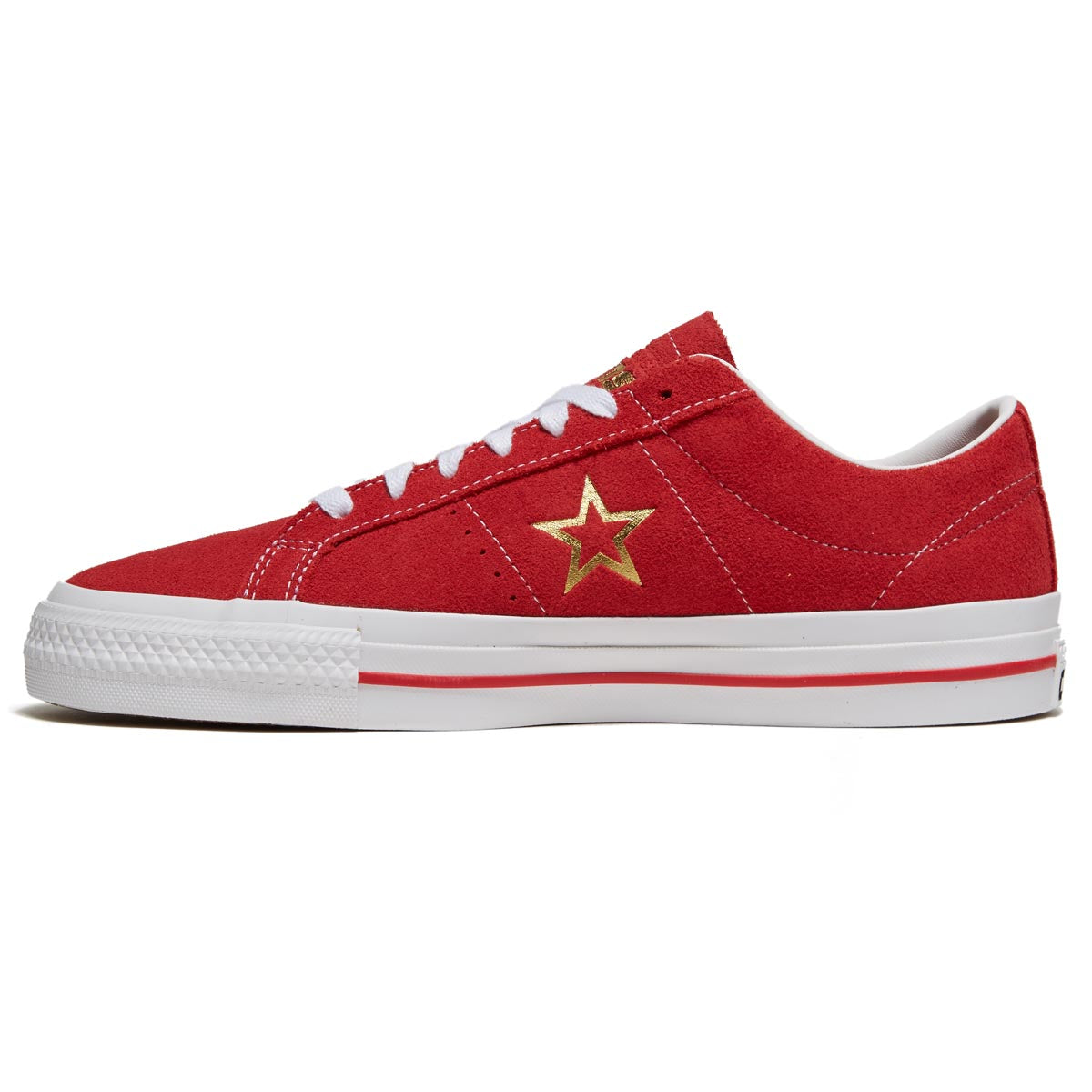Converse One Star Pro Suede Ox Shoes - Varsity Red/White/Gold image 2