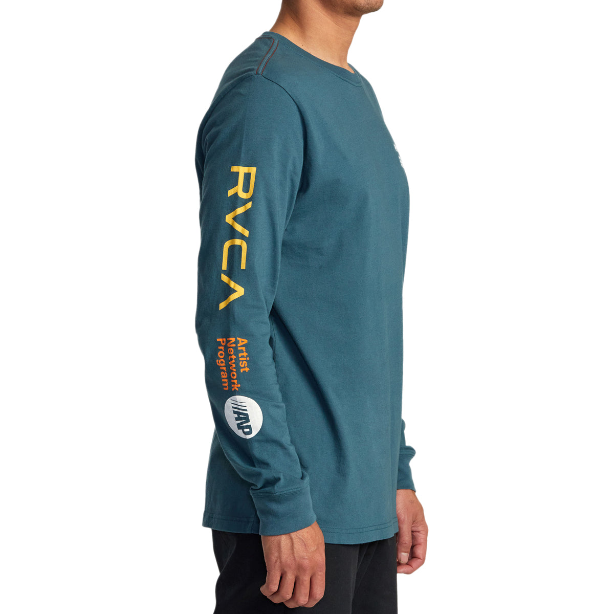 RVCA Anp Long Sleeve 2023 T-Shirt - Duck Blue/Yellow image 4