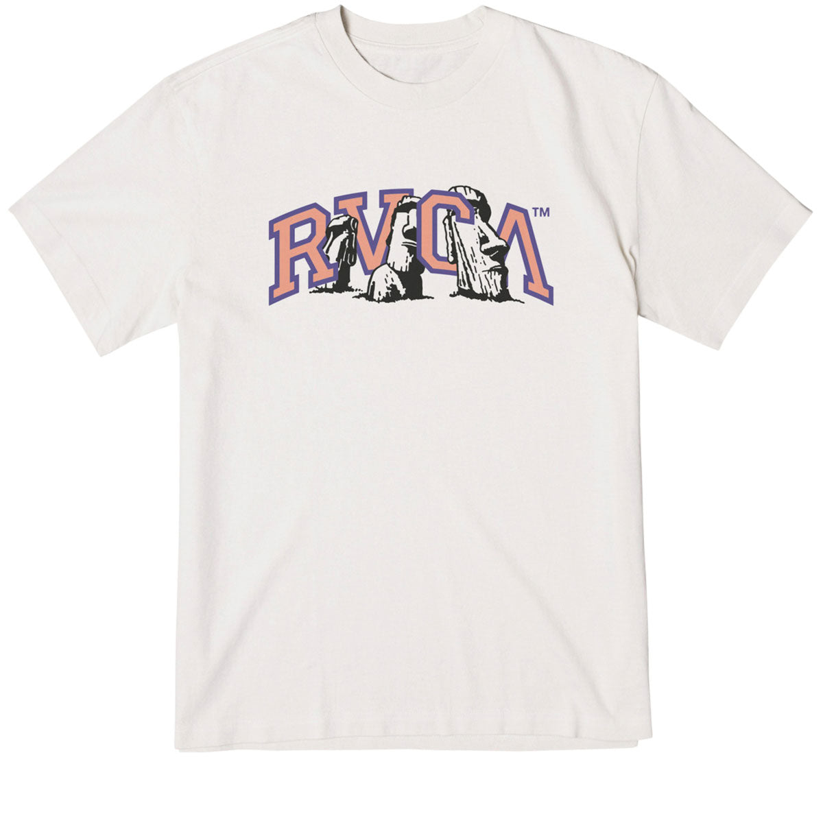 RVCA Rapa Nui T-Shirt - Silver Bleach image 1