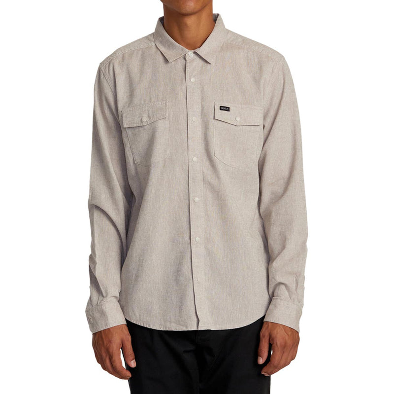 RVCA Neps Long Sleeve Shirt - Washed Grey