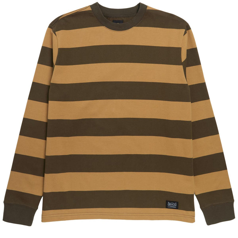 RVCA Chainmail Stripe Long Sleeve T-Shirt - Camel
