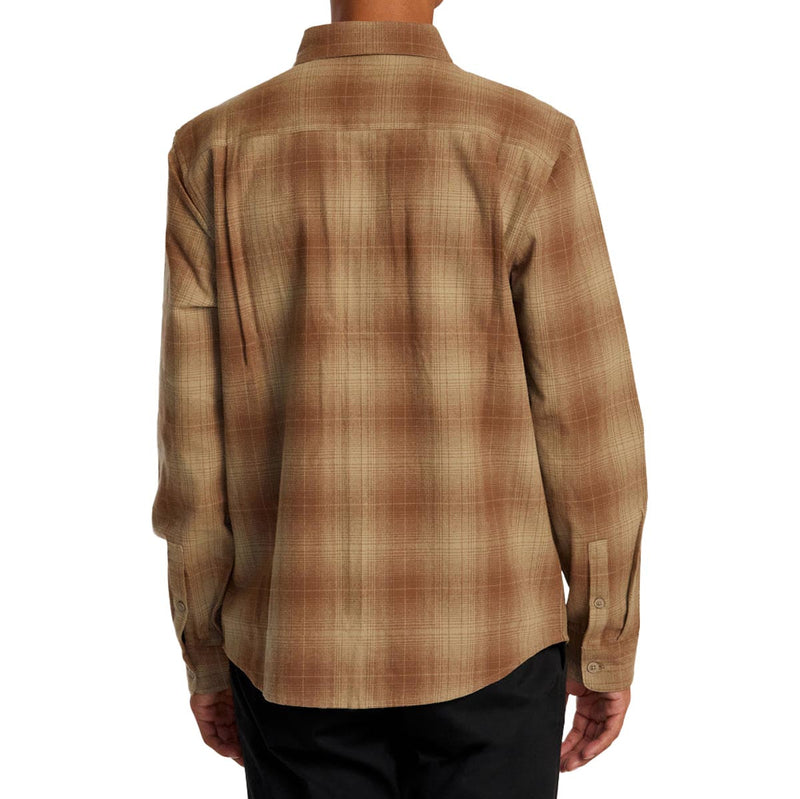 RVCA Dayshift Flannel Long Sleeve Shirt - Wood