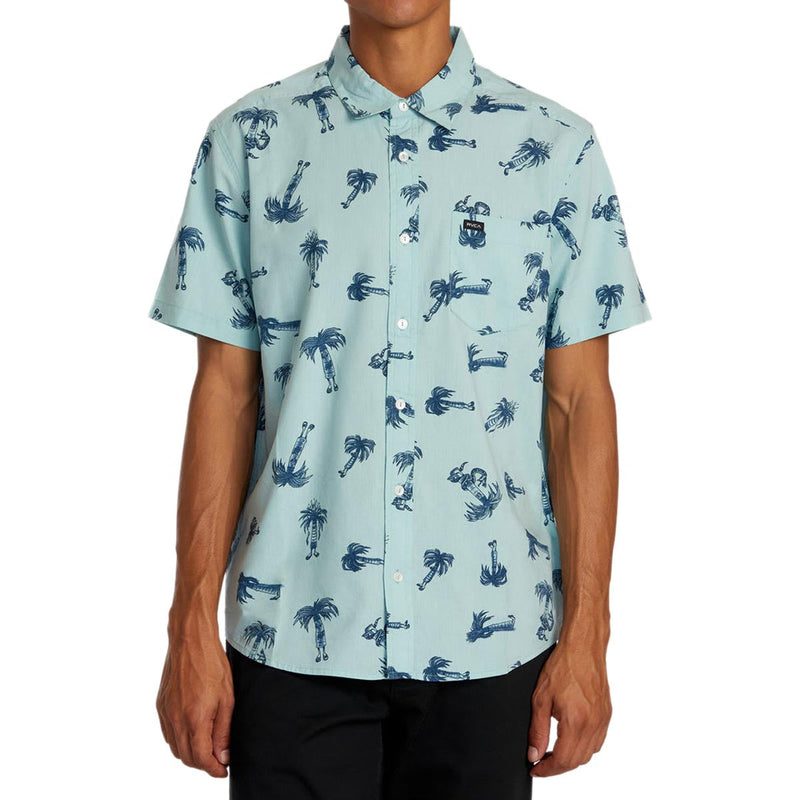 RVCA Pommier Palms Shirt - Blue Haze