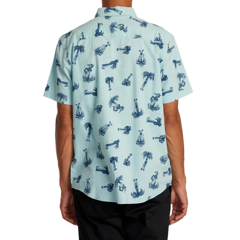 RVCA Pommier Palms Shirt - Blue Haze