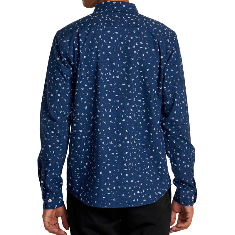 RVCA Thatll Do Print Long Sleeve Shirt - Dark Denim