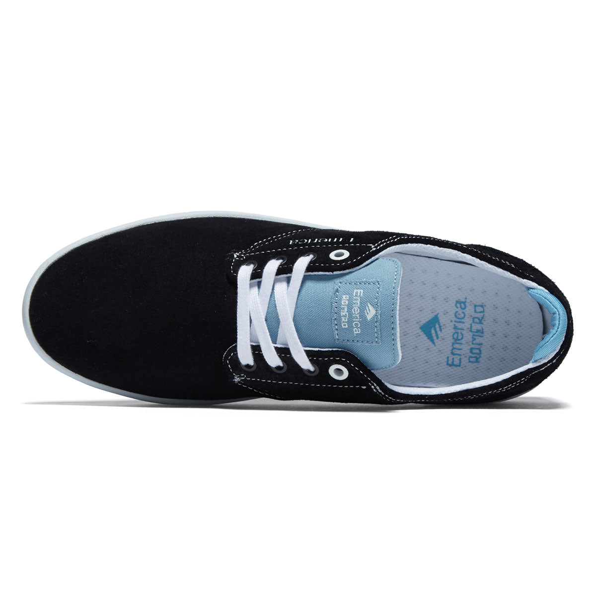 Emerica Romero Laced Shoes - Black/Light Blue – Daddies Board Shop