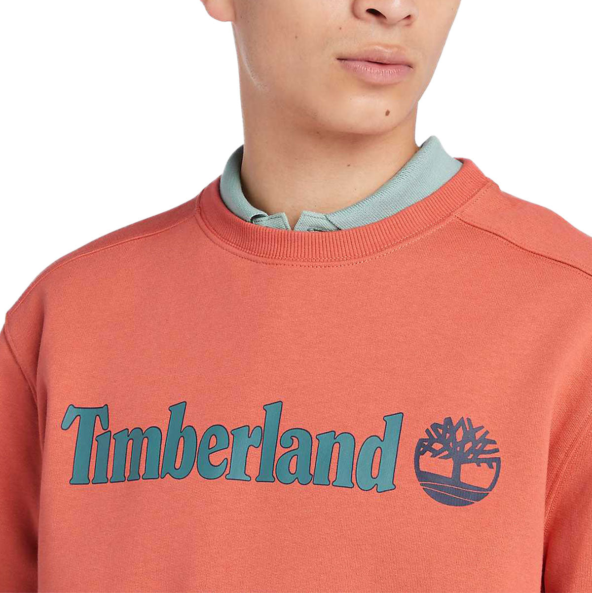 Timberland Linear Logo Crew Neck Sweatshirt - Burnt Sienna image 3