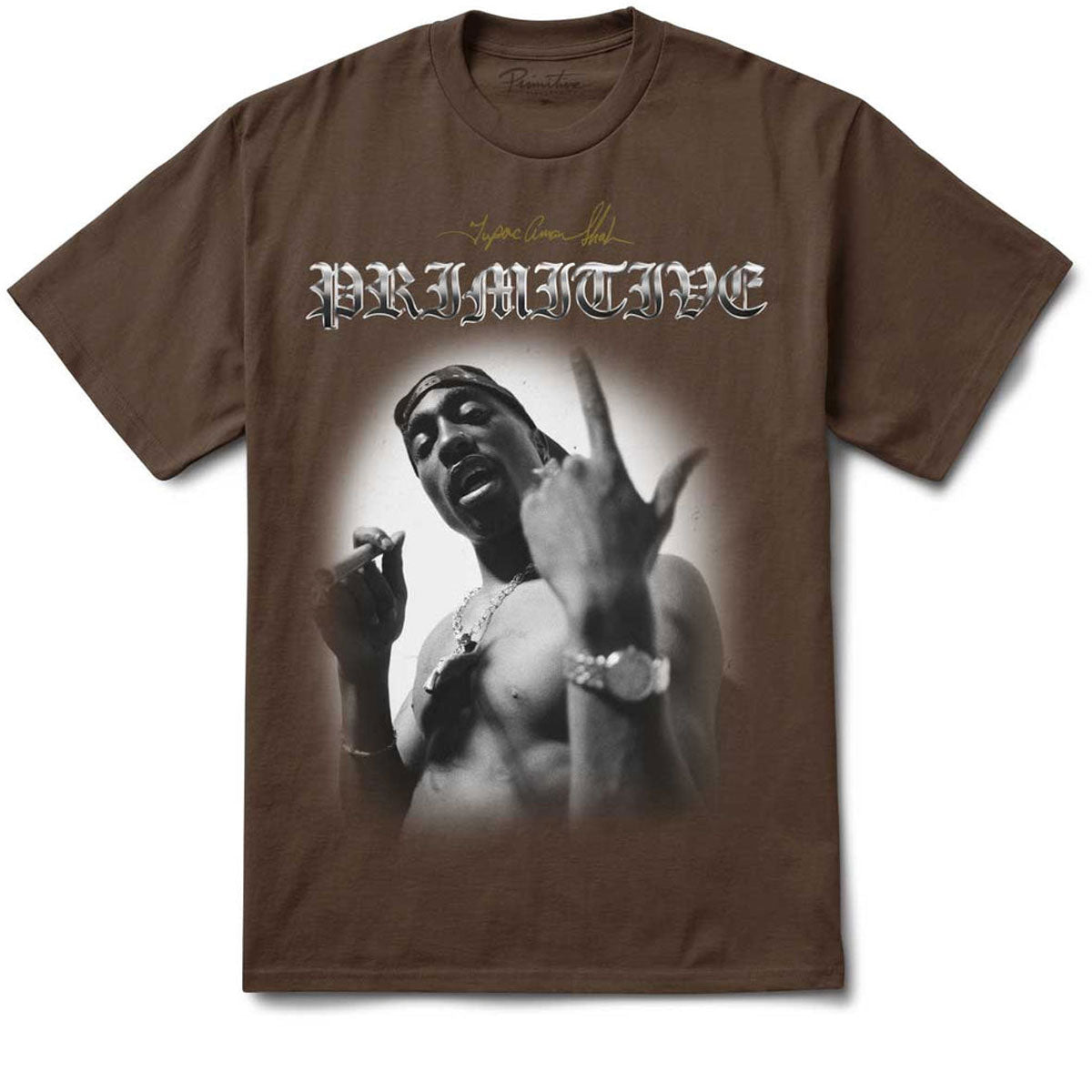 Primitive x Tupac One T-Shirt - Brown image 1