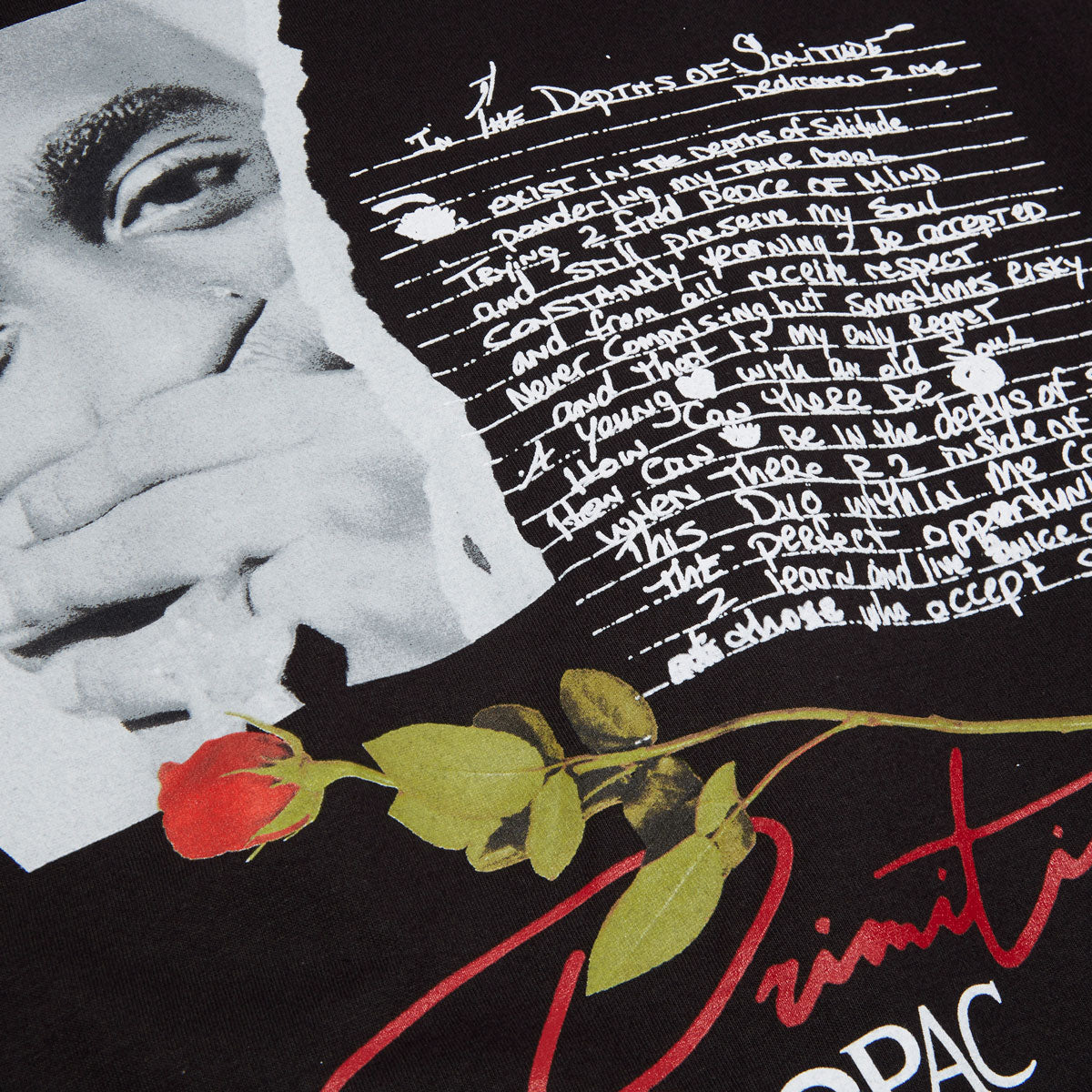 Primitive x Tupac Lyrics II T-Shirt - Black image 3
