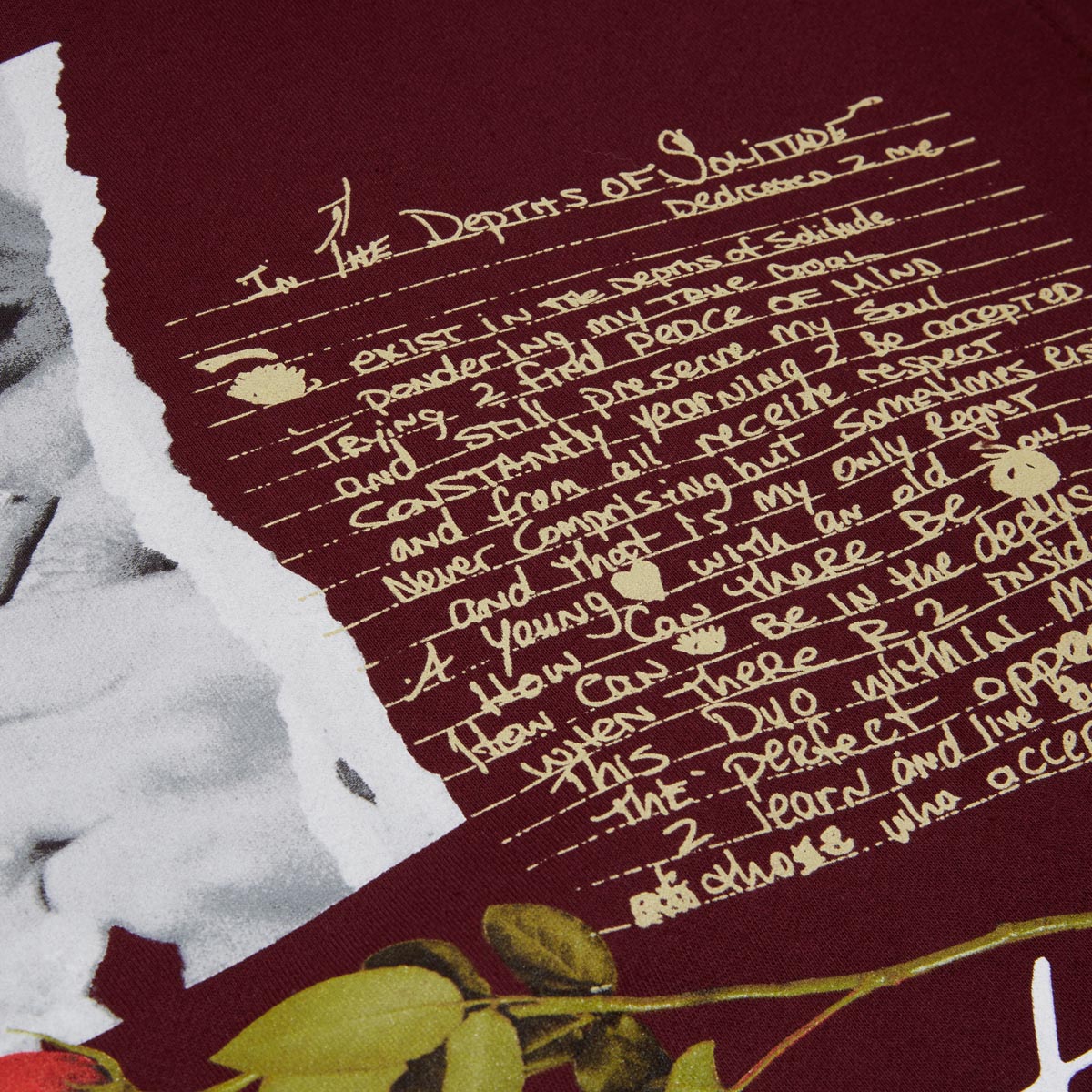 Primitive x Tupac Lyrics II Hoodie - Burgundy image 3