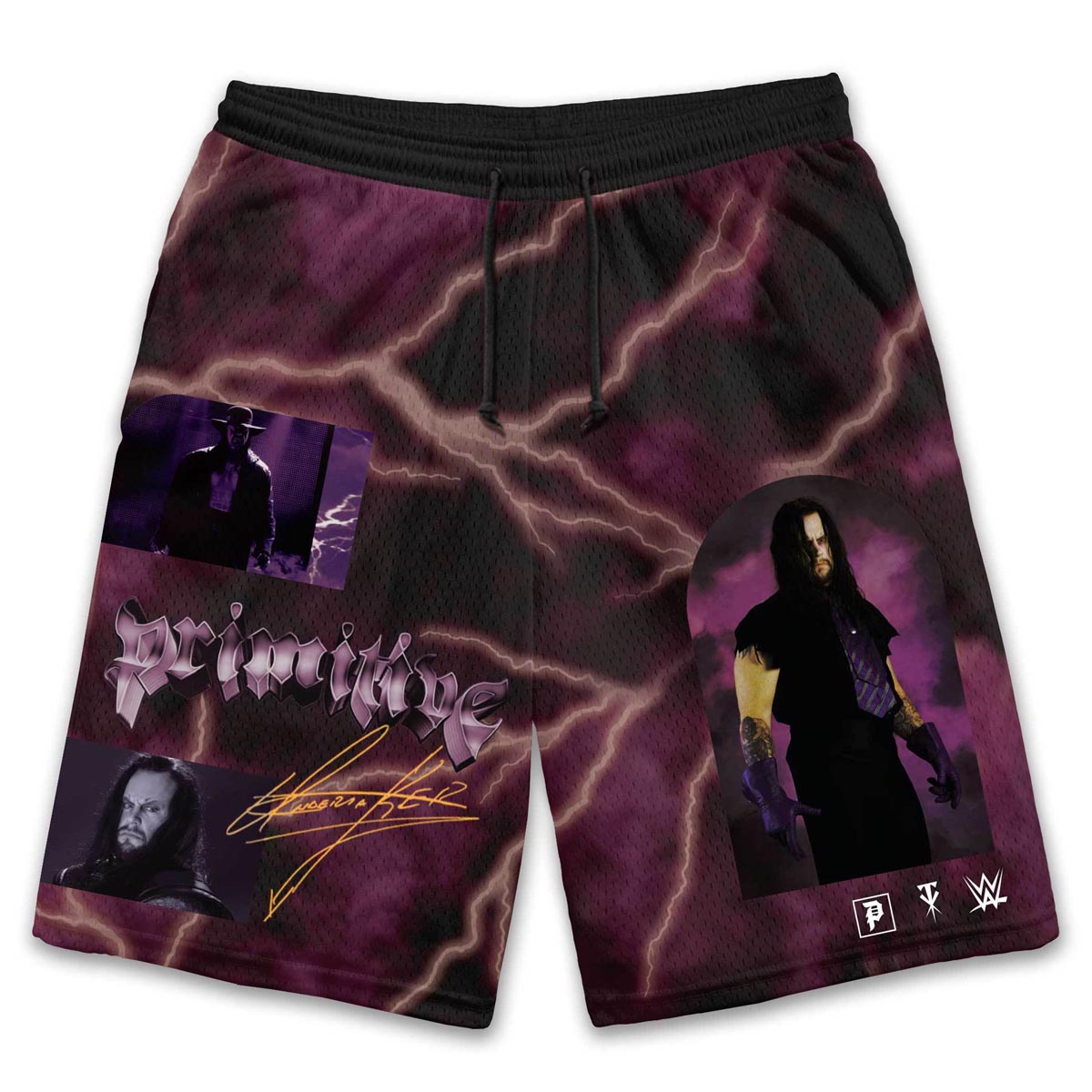 Primitive x WWE Deadman Forever Mesh Shorts - Purple image 1