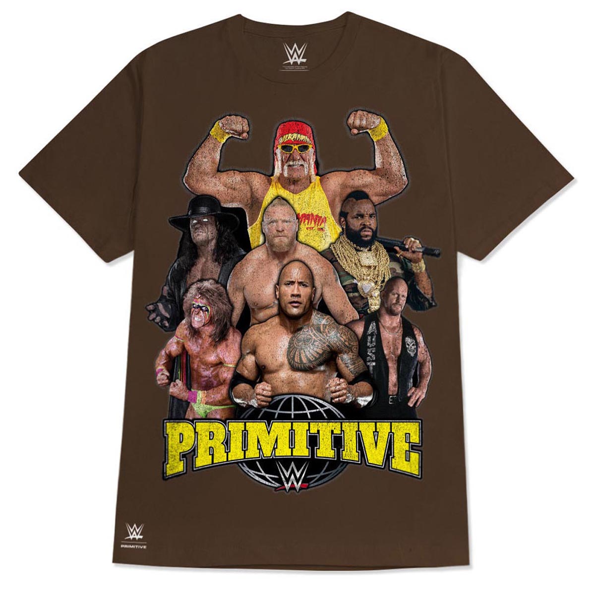 Primitive x WWE Mania T-Shirt - Brown image 1