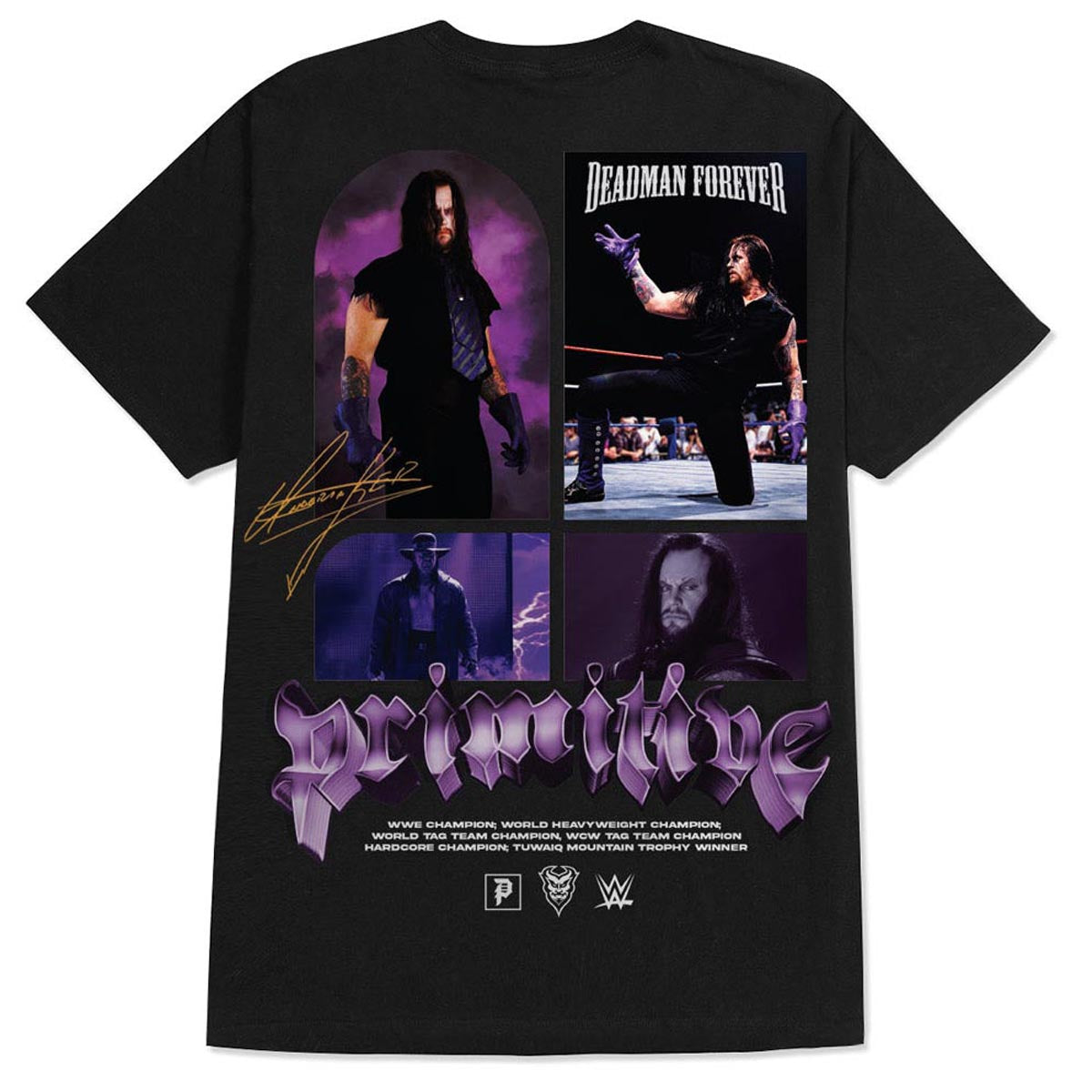 Primitive x WWE Deadman Forever T-Shirt - Black image 1