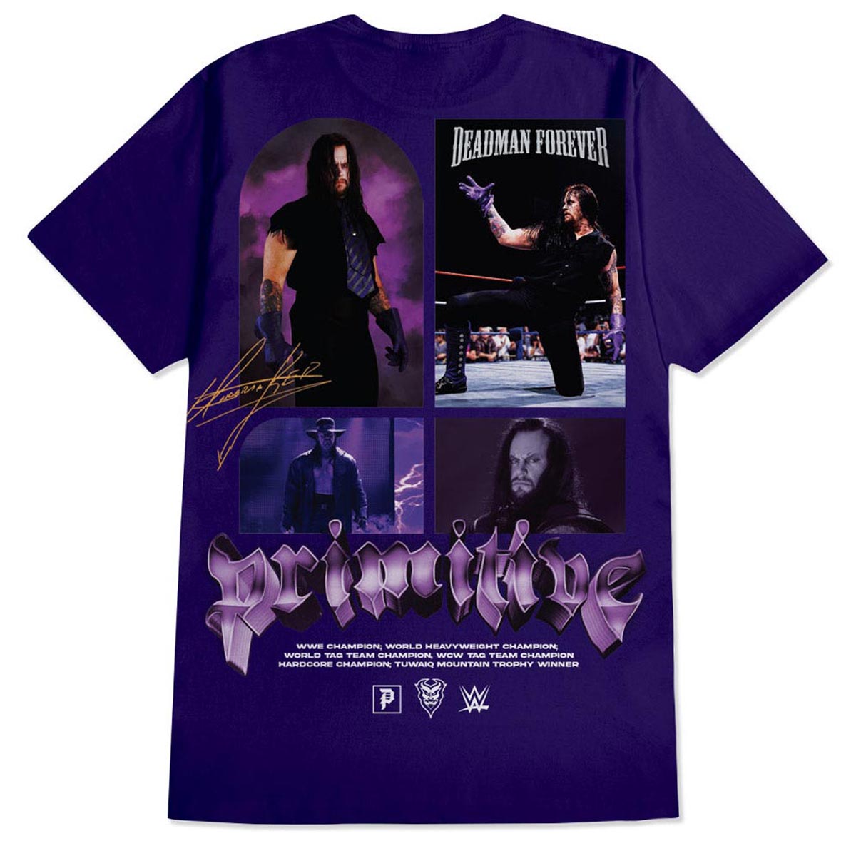 Primitive x WWE Deadman Forever T-Shirt - Purple image 1