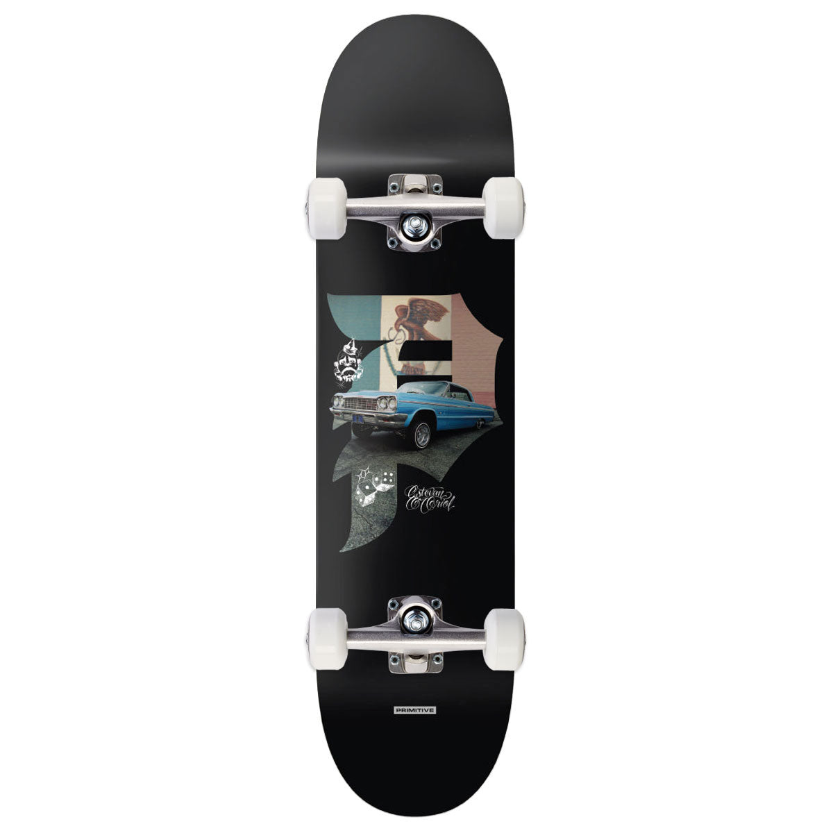 Primitive x Estevan Oriol Dirty P Pride Skateboard Complete - Black - 8.00