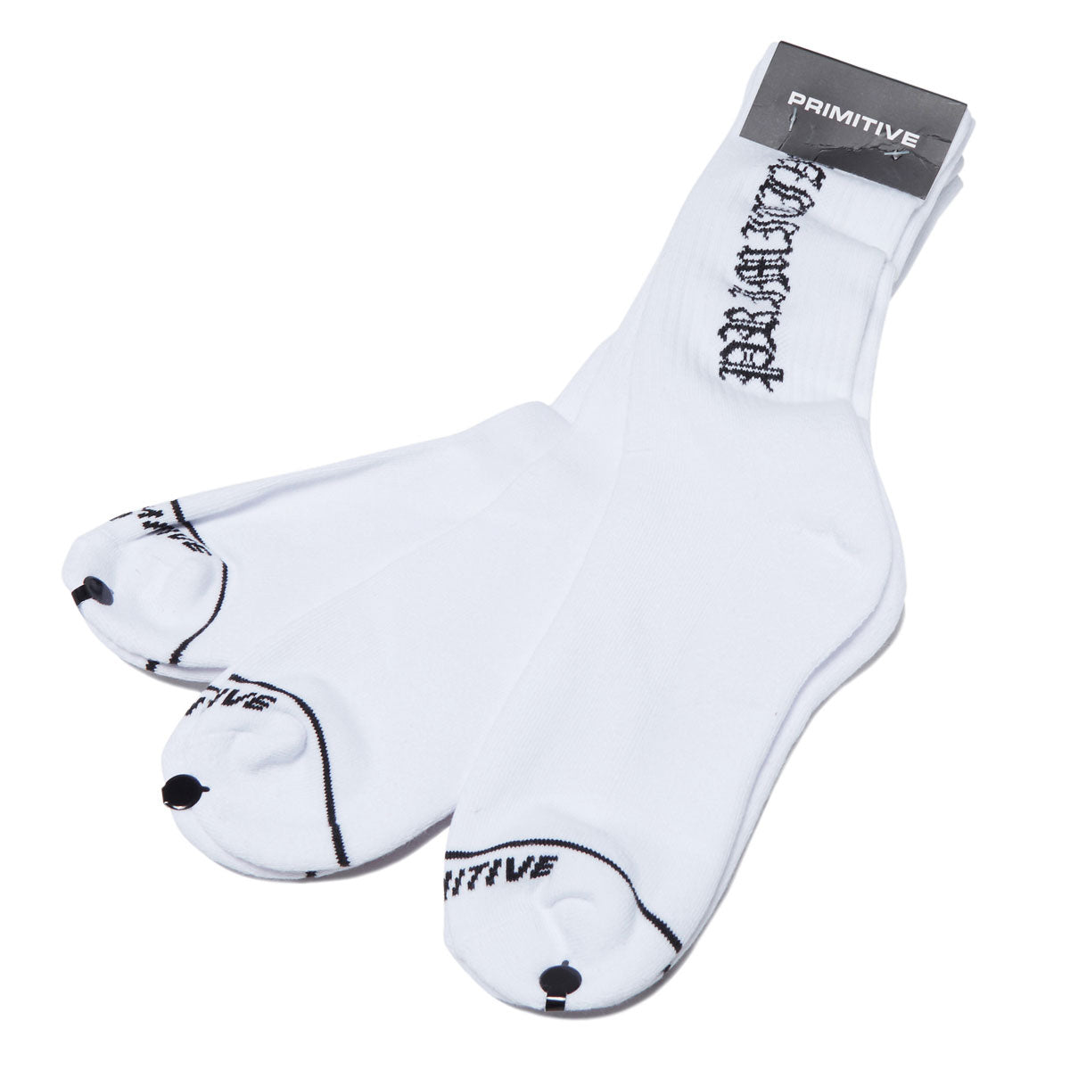 Primitive Core Logo 3 Pack Of Socks - White image 3