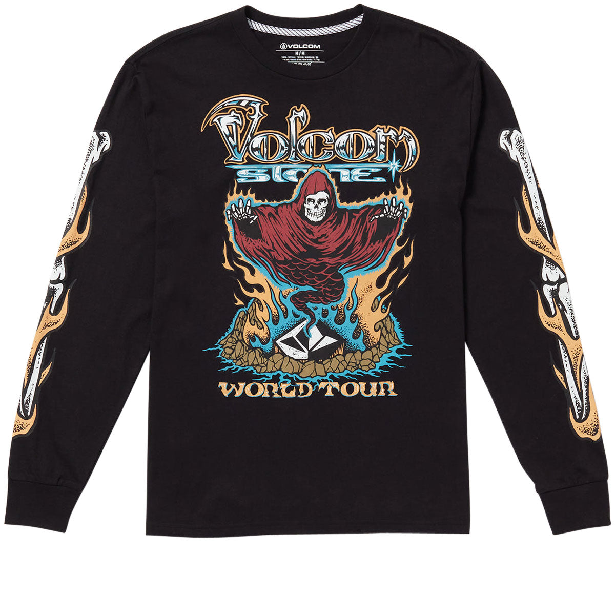 Volcom Stone Ghost Long Sleeve T-Shirt - Black image 1