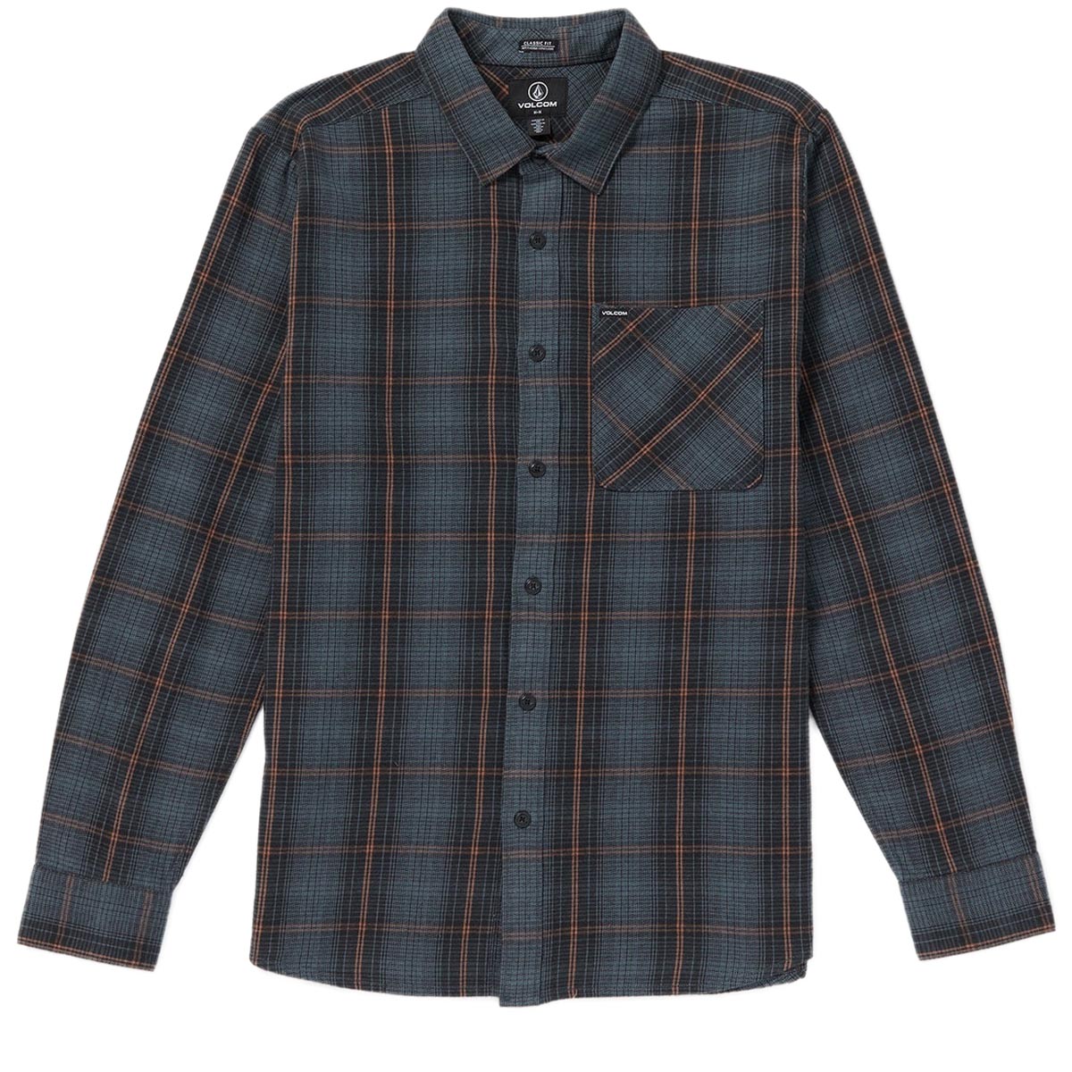 Volcom Heavy Twills Flannel Long Sleeve Shirt - Dark Slate image 1