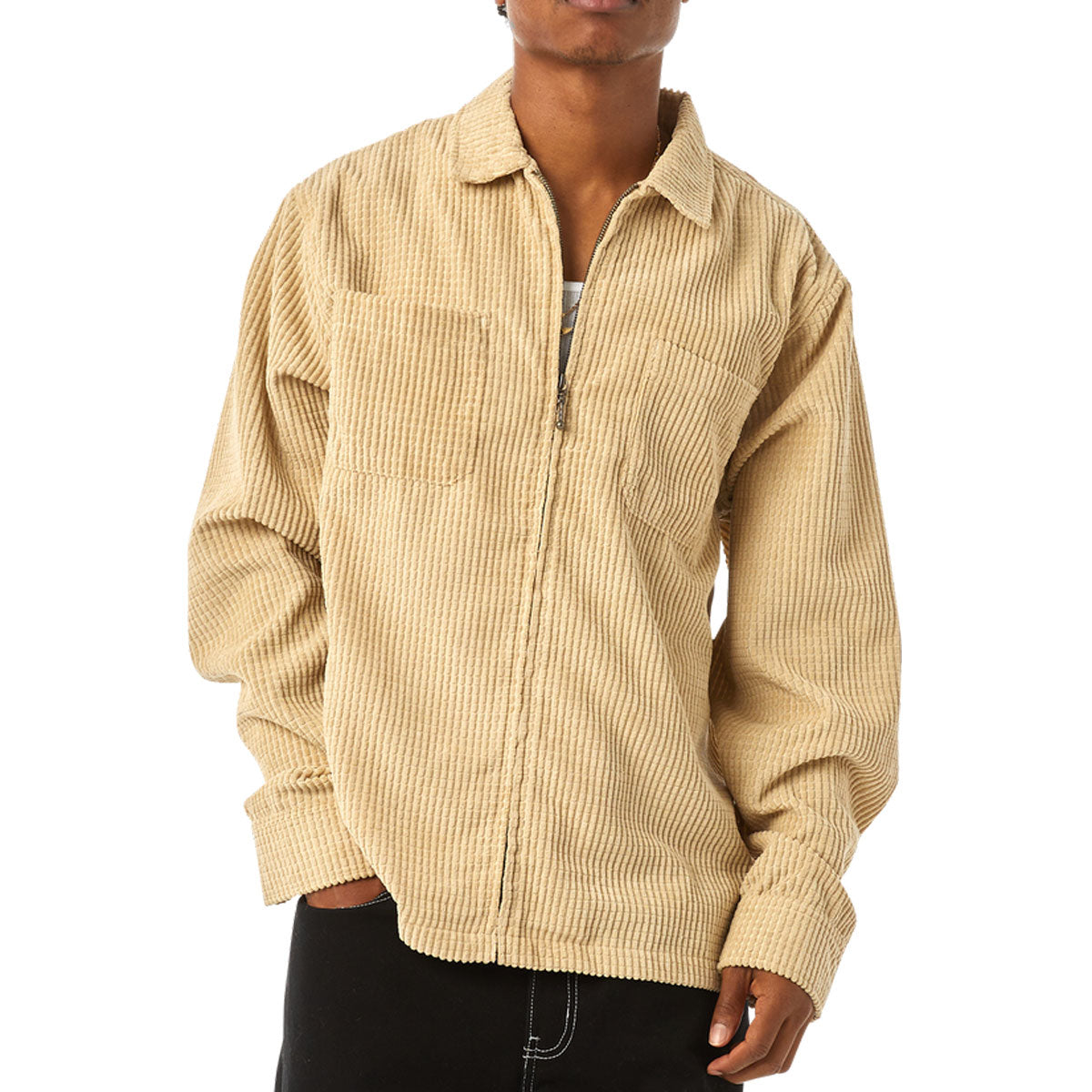 HUF Cornelius Zip Shirt - Oatmeal image 2
