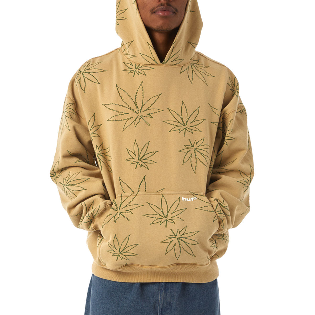 HUF Plantlife Fleece Hoodie - Oatmeal image 2
