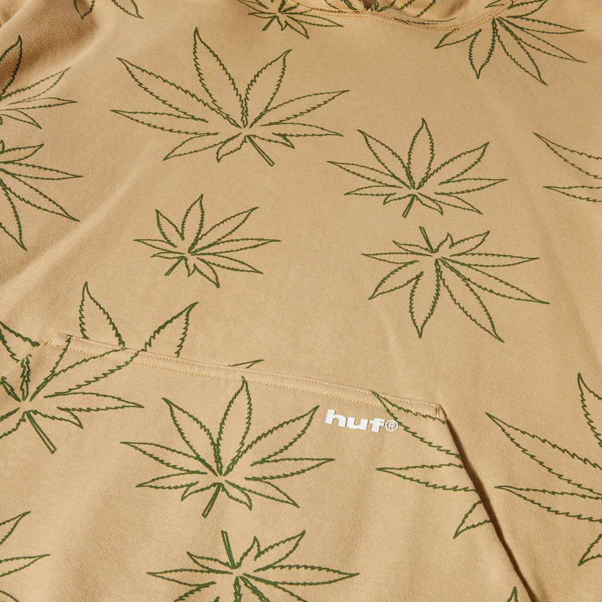HUF Plantlife Fleece Hoodie - Oatmeal image 4