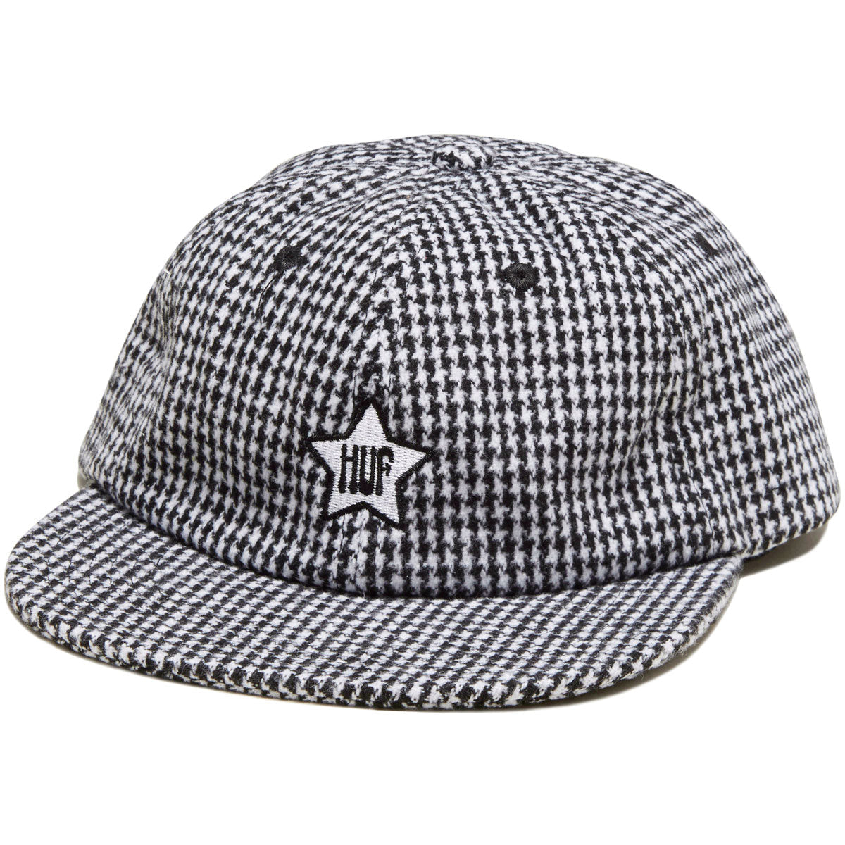 HUF One Star Houndstooth 6 Panel Hat - Black