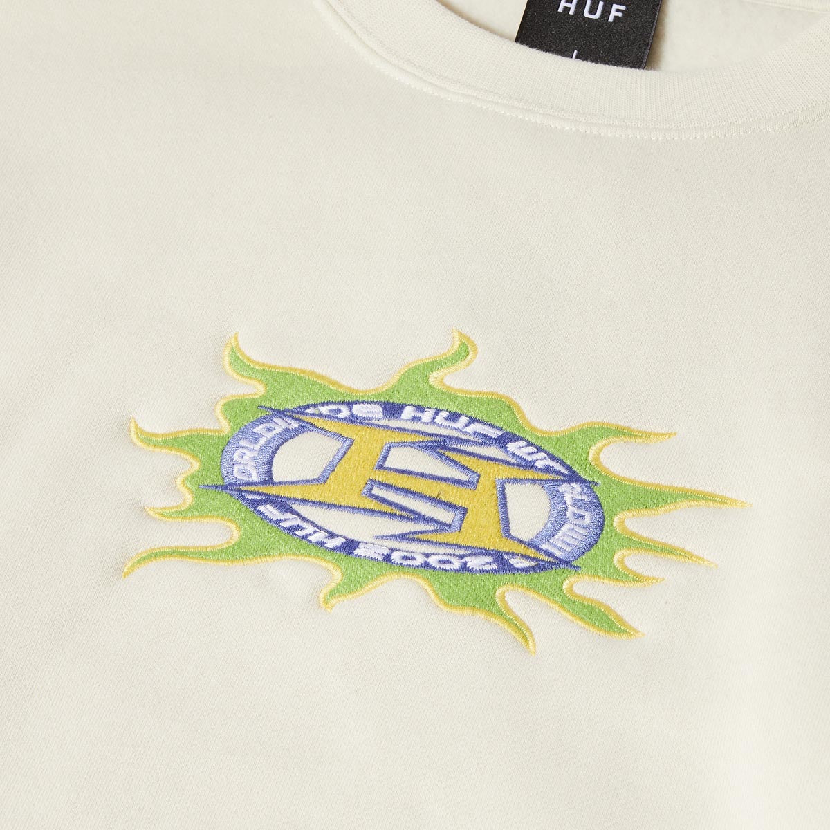 HUF Fire Crewneck Sweatshirt - Bone image 2