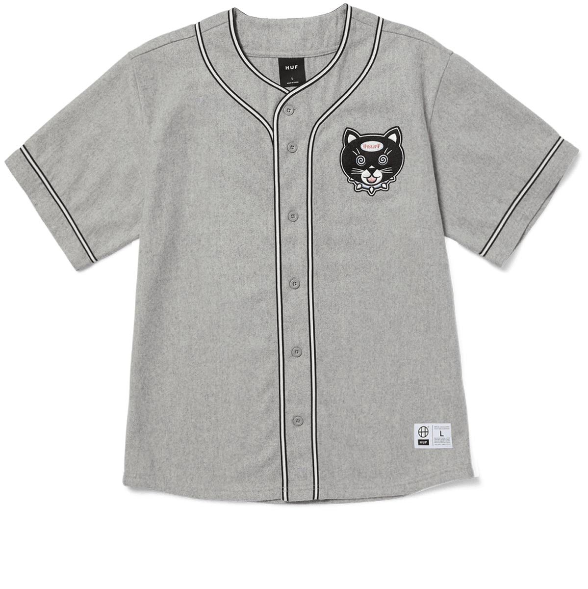 HUF Gato Baseball Jersey - Charcoal image 2