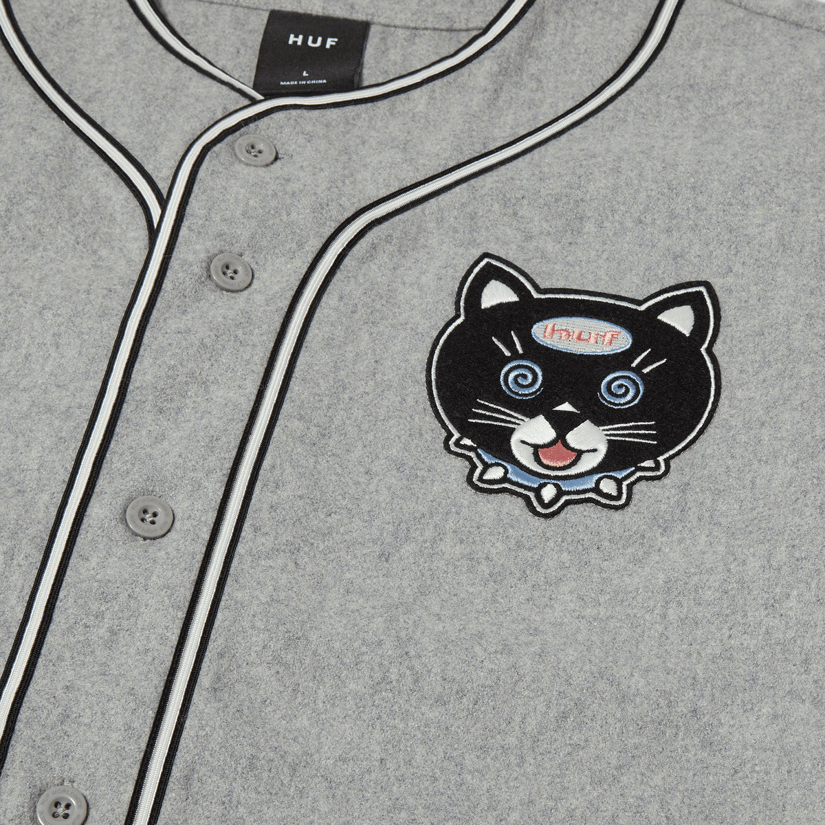 HUF Gato Baseball Jersey - Charcoal image 4