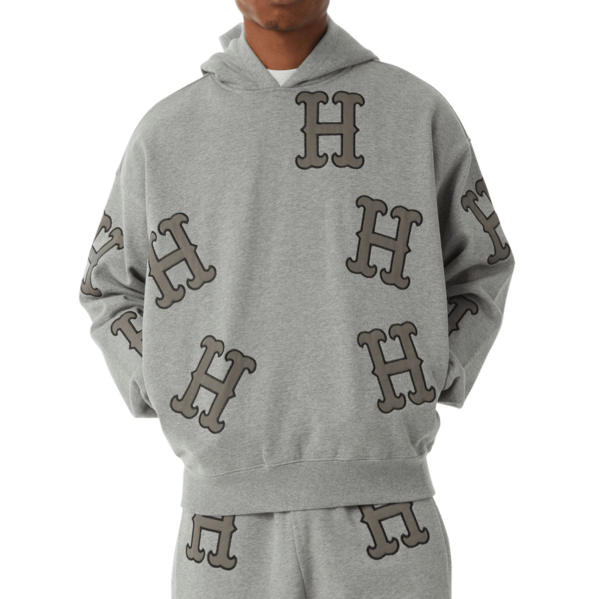 HUF H Applique Hoodie - Heather Grey image 1