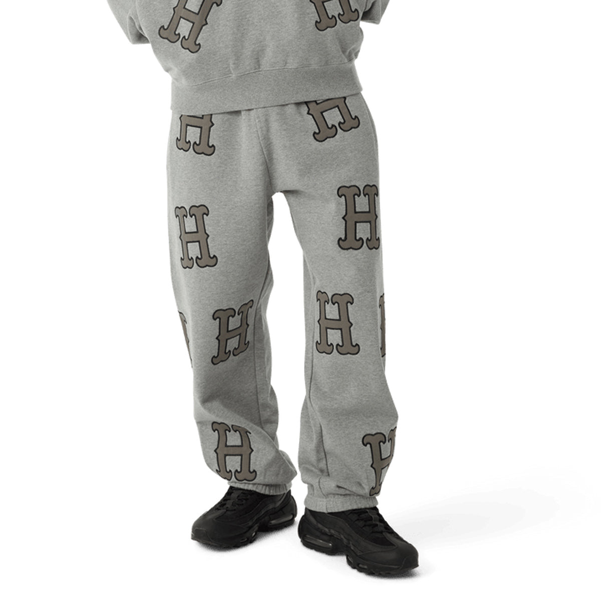 HUF H Applique Fleece Pants - Heather Grey image 1