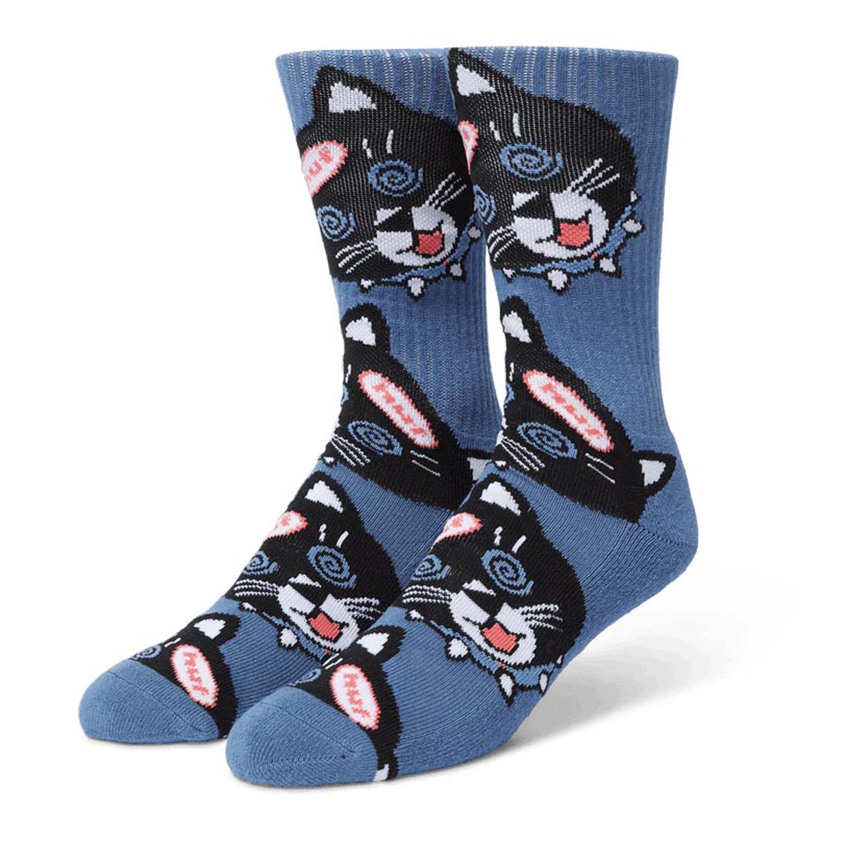 HUF Hypno Cat Crew Socks - Vintage Violet image 1