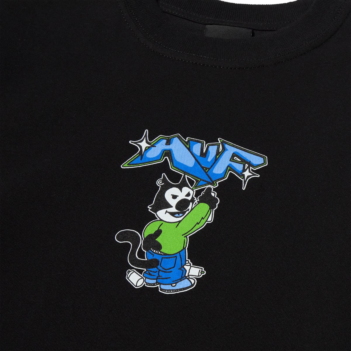 HUF Bad Cat T-Shirt - Black image 2