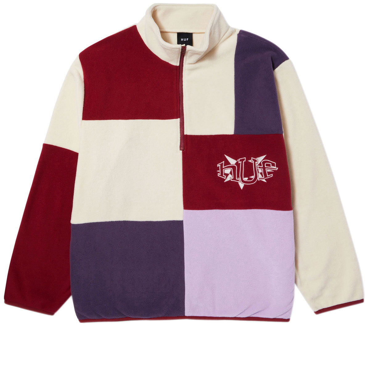 HUF Remix Quarter Zip Fleece Sweater - Lavender image 1