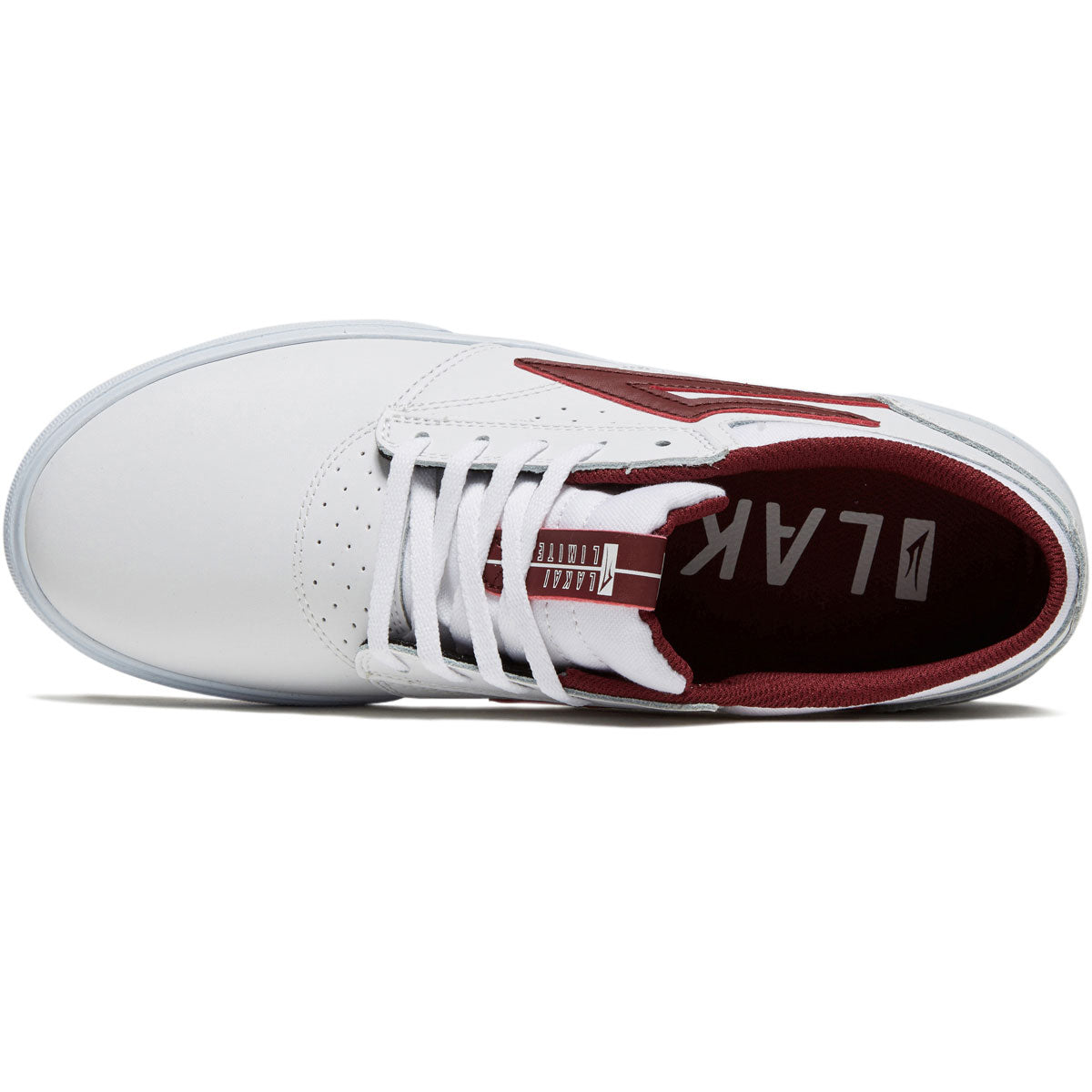 Lakai Griffin Shoes - White/Burgundy Leather image 3