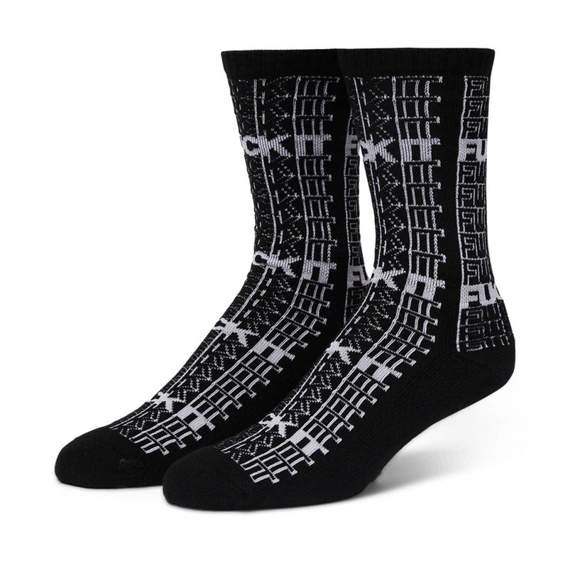HUF Fuck It Repeat Crew Socks - Black