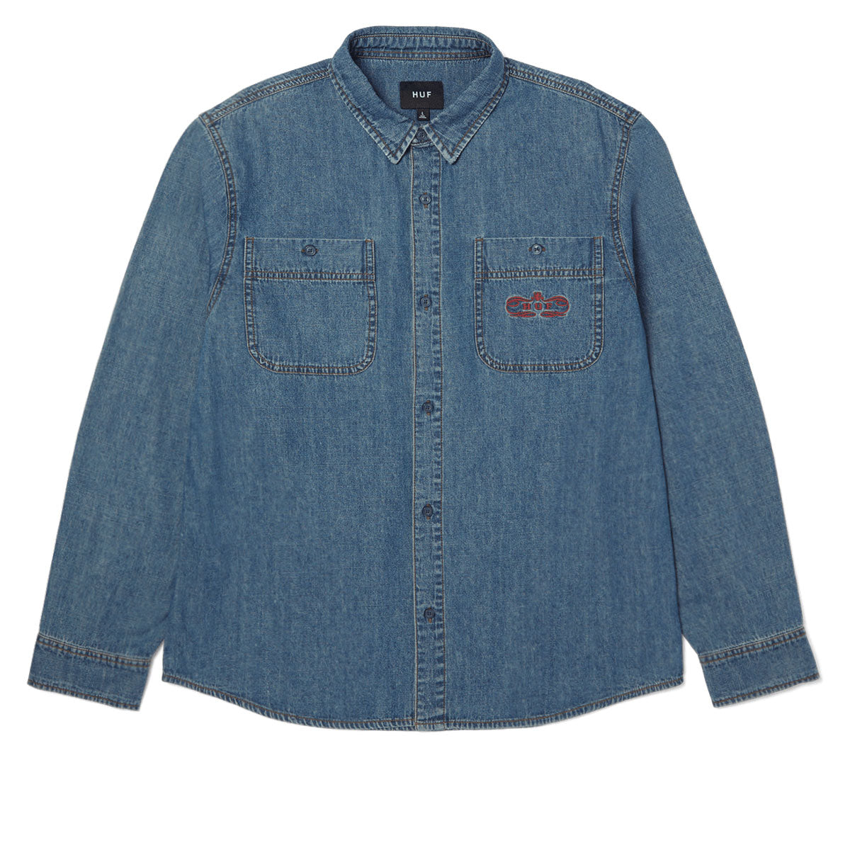 HUF Worldwide Clothiers Denim Long Sleeve Shirt - Indigo image 1