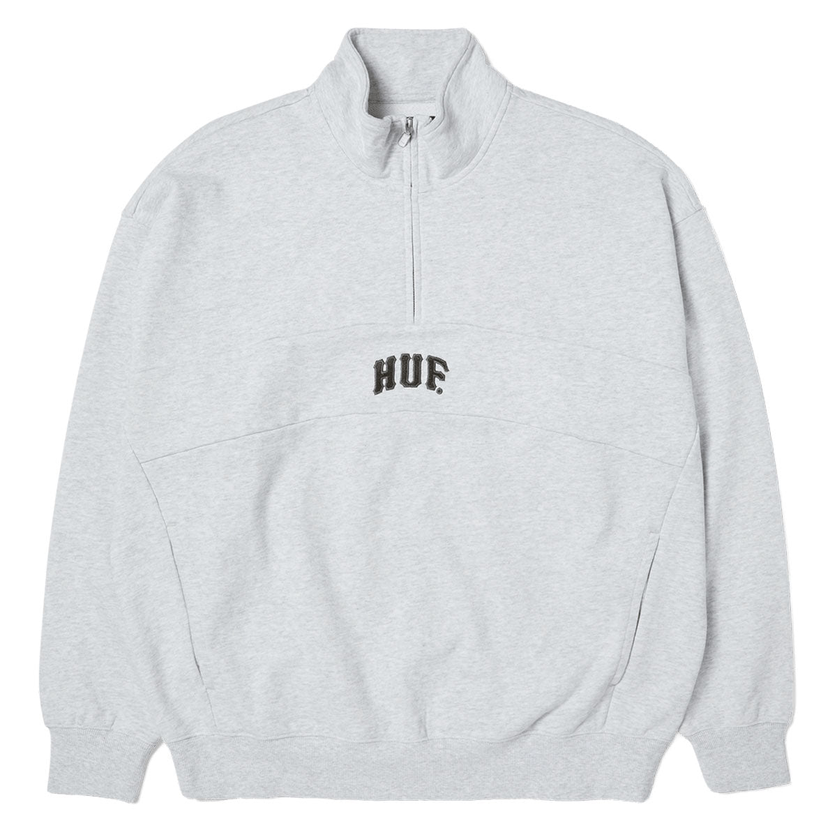 HUF Arch Enzyme 1/4 Zip Fleece Sweater - Heather Grey image 1