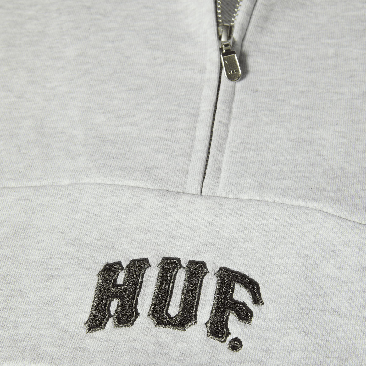 HUF Arch Enzyme 1/4 Zip Fleece Sweater - Heather Grey image 3