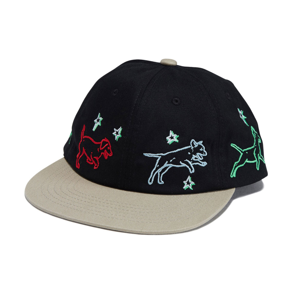 HUF Fetch 6 Panel Snapback Hat - Black image 1