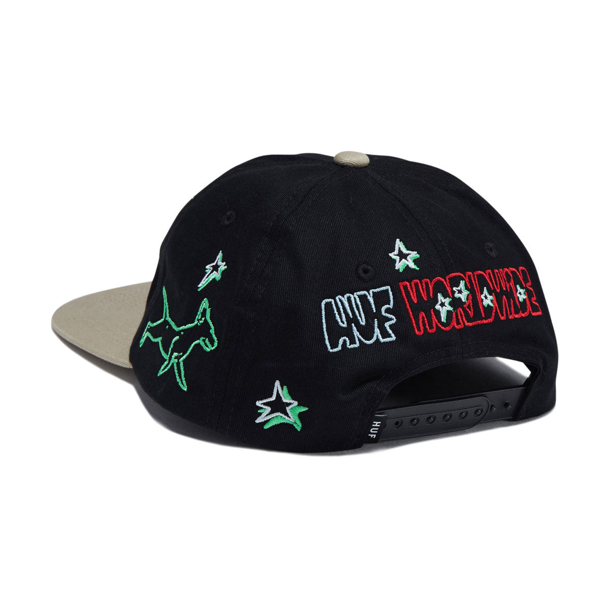 HUF Fetch 6 Panel Snapback Hat - Black image 2