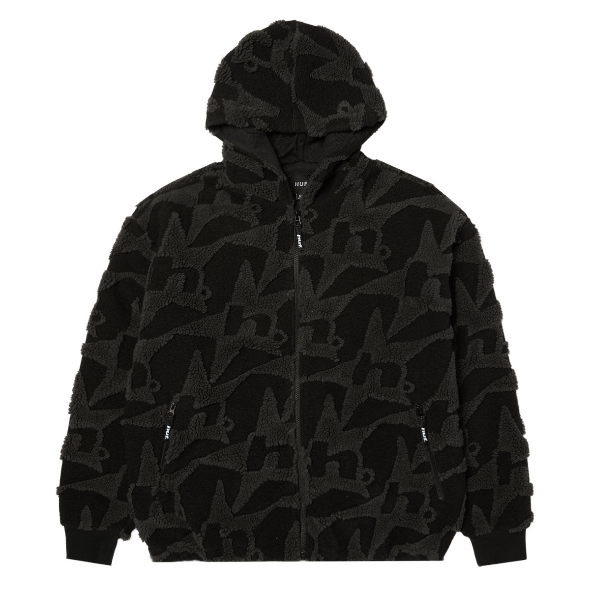 HUF H Star Repeat High Pile Jacket - Black image 1