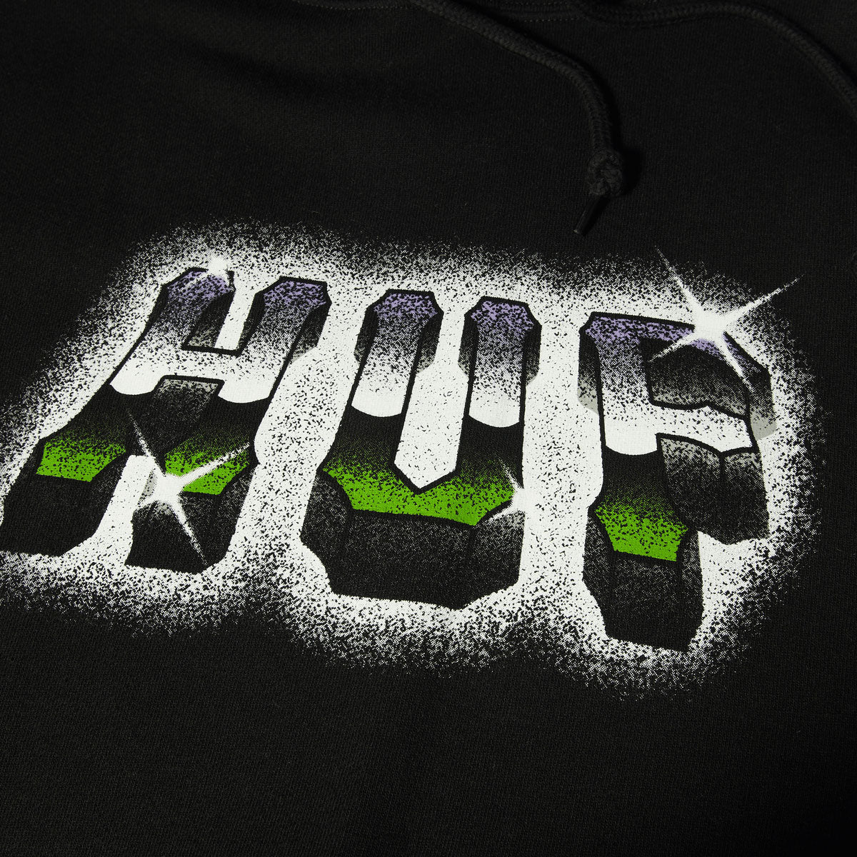 HUF Chrome Grit Hoodie - Black image 2