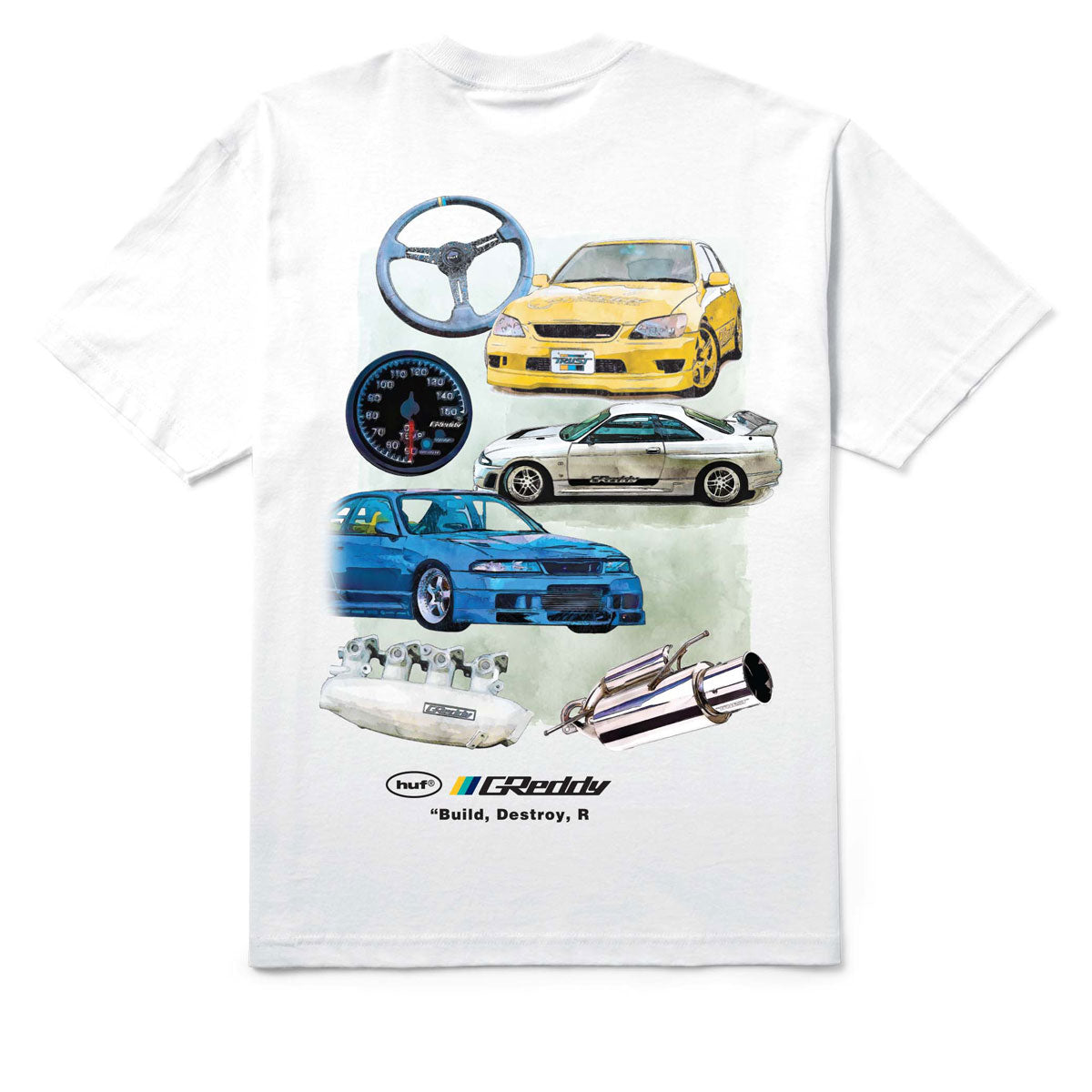 HUF x GReddy Parts T-Shirt - White image 1