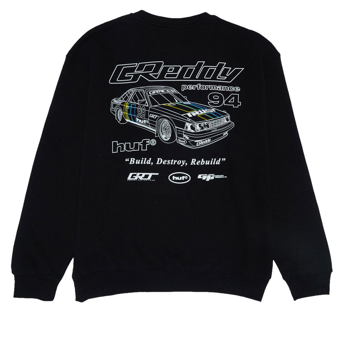 HUF x GReddy Retro Mod Sweatshirt - Black image 1